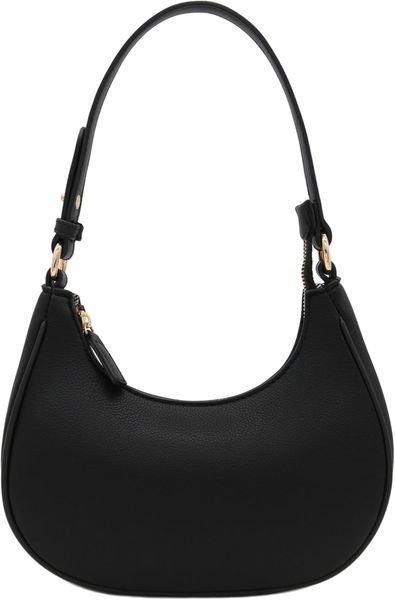 

FashionPuzzle Small Crescent Shoulder Bag Underarm Purse, Black
