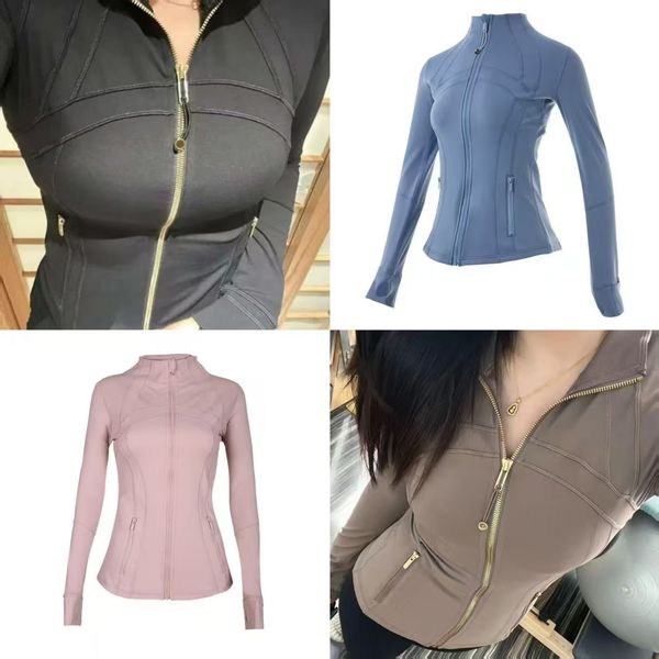 

Women's jacket Yoga Black cream gold zipper exercise long sleeve exercise Fitness Gym plastic sportswear Sportshirt Jogging sportswear, Olive green