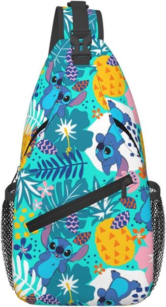 

Sling Bag,Stitch Crossbody Sling Backpack Travel Hiking Chest Bag Daypack for Purses Shoulder Bag Women Men's, Blue