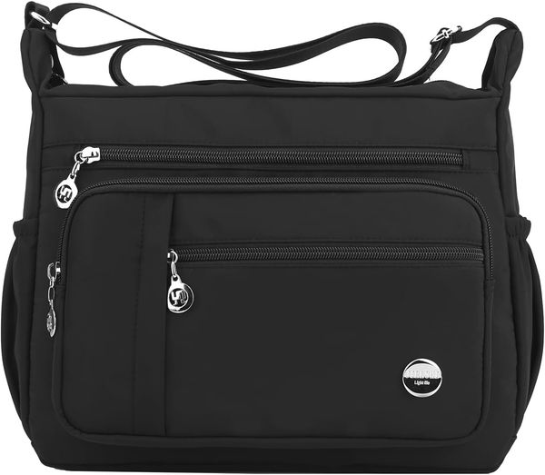 

Women Shoulder Handbag Roomy Multiple Pockets Bag Ladies Crossbody Purse Fashion Tote Top Handle Satchel, Black