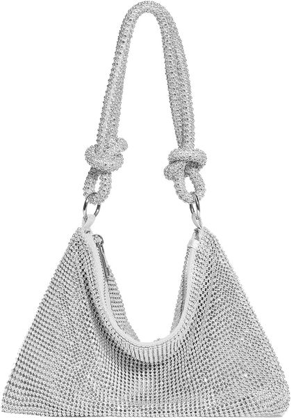 

Rhinestone Purse for Women Evening Bag Glitter Sparkly Mini Handbags, Silver