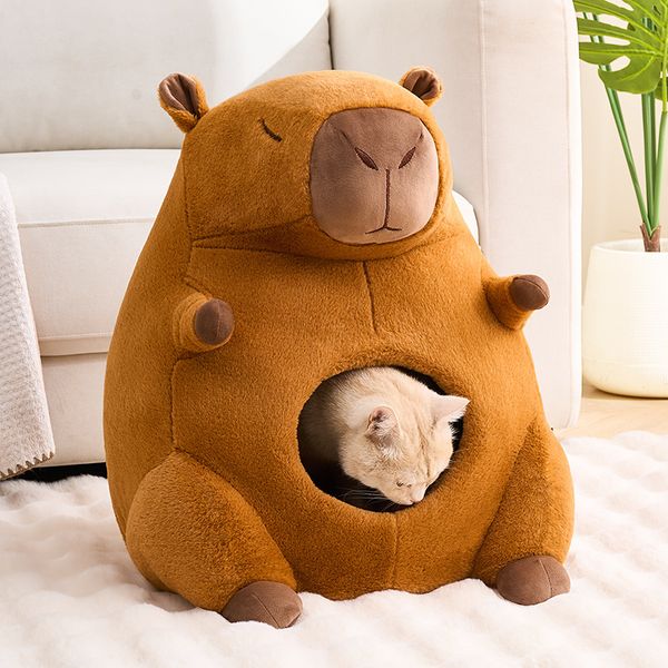 Avocado Cat House Winter Warm Enclosed Cat Condo for All Breeds Cute Capybara Design Tiktok Popular