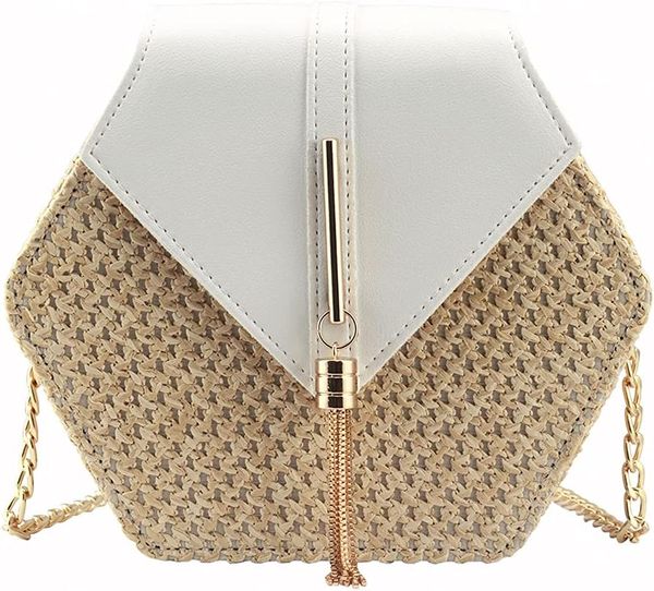 

Women's Crossbody Bag Cute Straw Shoulder Bag, Silver