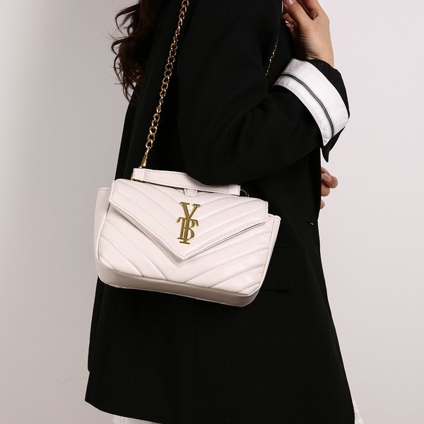 

Designer Bag Shoulder Bag Purse Luxury Bag Emed Chain Luxury Strap Satchel Women S Textured Crossbody Free Shipping, White