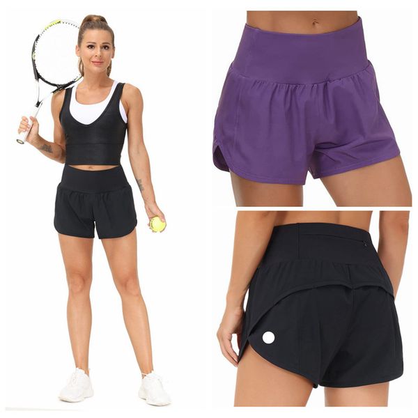 

Women' High Waisted Running Shorts with Liner Quick Dry Athletic Workout Shorts women' yoga wear Zipper Pockets, No pockets 02