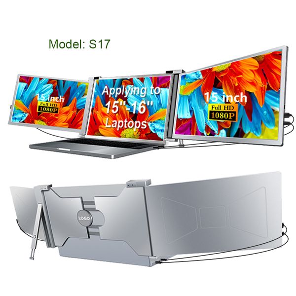 14-15.6"Monitor Laptop Screen Extender 2 Cables FHD 1080P IPS Display Extender, Windows, MacOs, Suitable for 13" -16" Laptops.