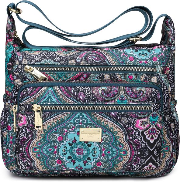 

Women Shoulder Handbag Roomy Multiple Pockets Bag Ladies Crossbody Purse Tote Top Handle Satchel, Black
