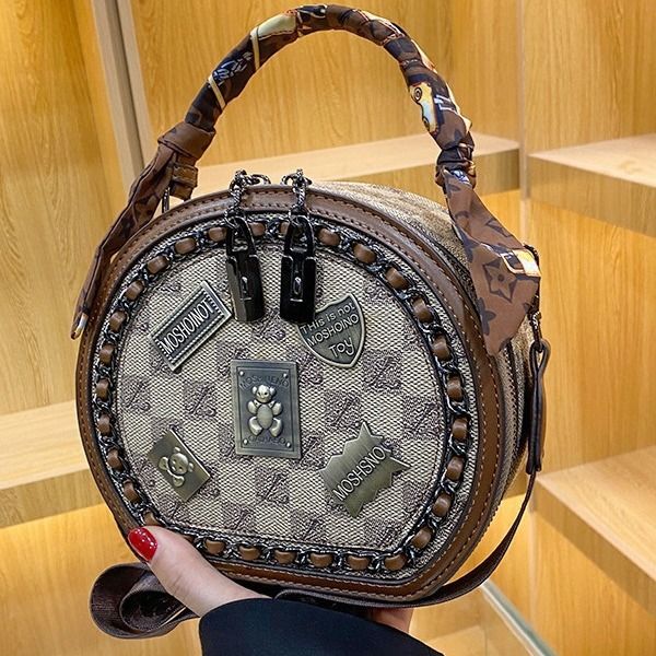 

Free shipping designer bags for women Single Shoulder Bag Womens Round bag printing handbag single shoulder crossbody bag new, Color 2