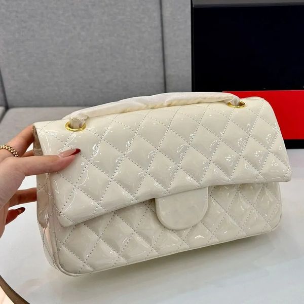 

Luxury designer bag Shoulder Bag Designer bags Top Tier Quality Fashion womens bags Gold chain bag Glossy Leather Bag 25CM Real Leather Caviar Lambskin Classic Purse, 12#