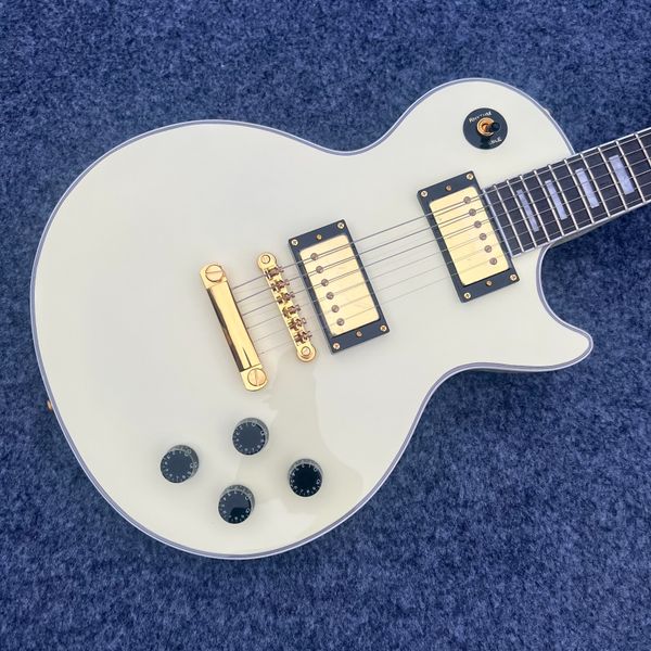 

Custom LP-Style Guitar - Snow White Solid Body & 24K Gold Hardware | Pro Craftsmanship