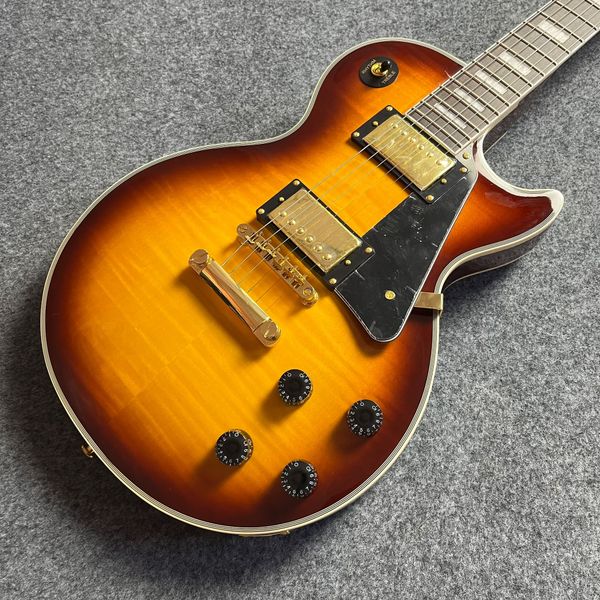 

Vintage Sunburst LP-Style Guitar - Gold Hardware & Dual Humbuckers | AAA Maple/Mahogany Build