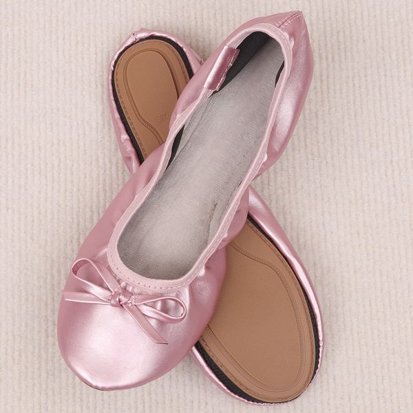 

comfortable womens dancing slipper versatile unisex ballet flats, Pink