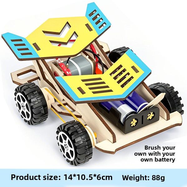 

Four wheel electric sports car science experiment set, primary school and children's teaching aids, complete set, handmade science production, invention, toy gift, Multicolor