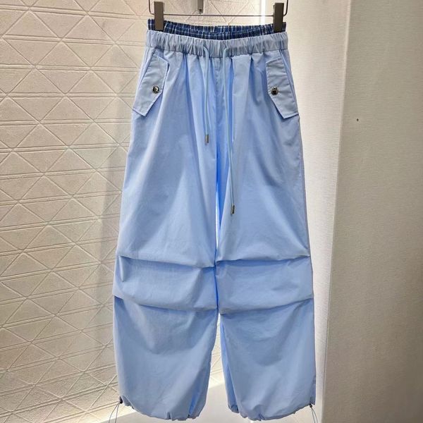 

high quality women luxury Work Trousers original Stacking of lower legs design female Loose pants fashion womens highend Wide-leg pants, White