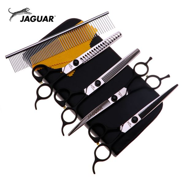 

7 Inch Pet Grooming Scissors Set Straight Curved Dog Cat Cutting +Thinning Shears Kit Tesoura Para Hair Shears High-Quality Animal Clipping Tools