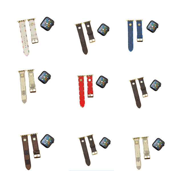 Designer Smart Straps for Apple Monogram Watch Band 49MM 41mm 45mm 42mm 38mm 44mm 40mm leather suitable for Watchbands iwatch 10 9 8 7 6 5 4 3 Luxury brand Bracelet