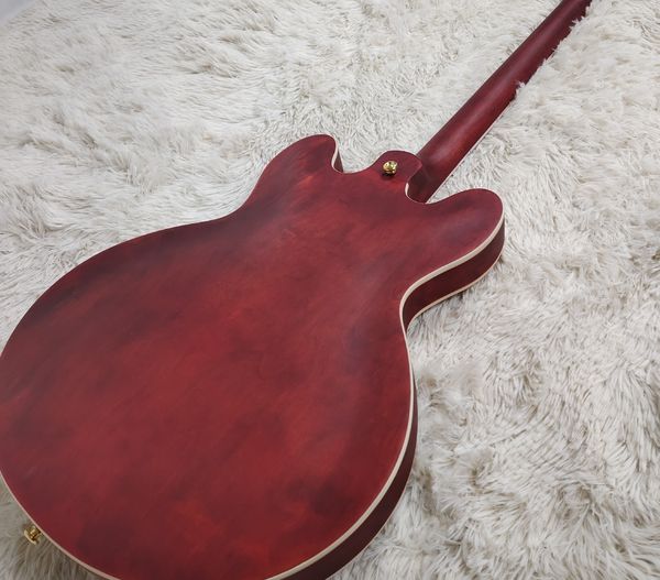 

Crimson Red Semi-Hollow Guitar - F-Hole Resonance & Gold Hardware | Jazz/Blues Pro
