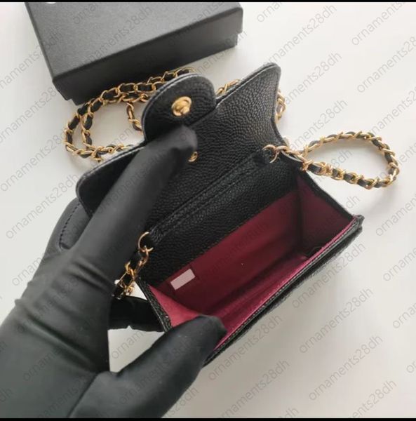 

10A Designer chain wallet women card holder handbag luxury designer passport holder Casual coin bag purseS designer card wallet white purse cardholder waist bag, Flower pink-21cm
