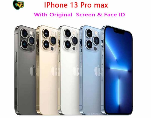 Unlocked Genuine iPhone 13 Pro Max 6GB RAM 128GB 256GB 512GB ROM A15 IOS NFC OLED IPhone13 pro max Support Face Recognition 5G MobilePhone