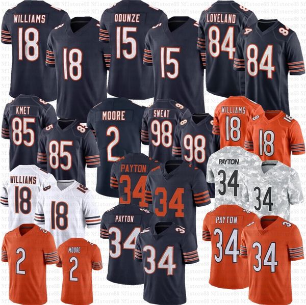 Caleb Williams Rome Odunze DJ Moore Football Jersey Colston Loveland Cole Kmet Hester Swift Bagent Walter Payton Brisker Sweat Taylor Brian Urlacher