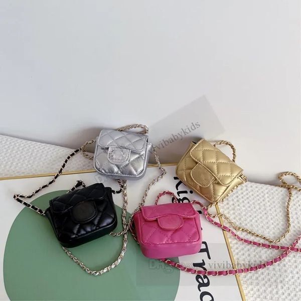 

Designer Girls letter mini purse children dia lattice quilted messenger bag Fashion kids metals chain single shoulder square bags wallet Z7431, Mix colors