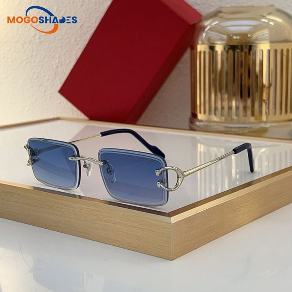 

rectangle one piece frameless polarized designer sunglasses for women classic oversized cheetah photochromic glasses casual cowboy buff horn eyeglasses 0600S