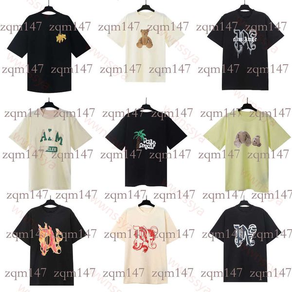 

palms tshirt for men woman mens designer love tree bear pattern print crew neck top letters high street graffiti loose short sleeves t shirt Size S-XL 18, Color 2
