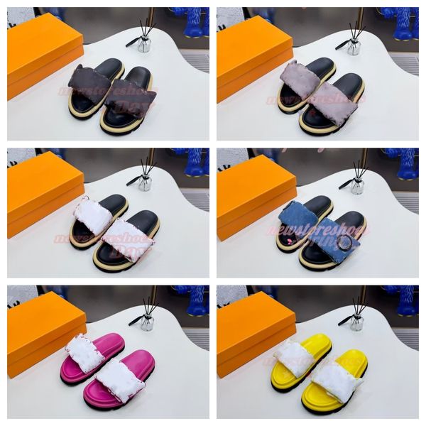 

Designer Sandals slides designer women Flat Mules Pool Slides Men Woman Padded Front Strap Summer Sandale Beach Casual Shoes Black Fuchsia Gladiator slippers, Teal