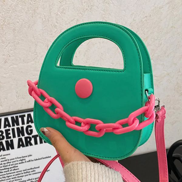 

Elegant Women PU Leather Chain Handbag Green Pink Blue Small Wrist Bag 2025 Designer Female Shoulder Bags Dropshipping, Beige