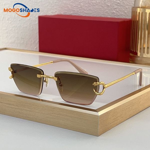 

oversized polarized buff horn sunglasses for women frameless cheetah adumbral mutlicolors one piece rectangle goggle eyeglasses gafas de sol with box 0634S