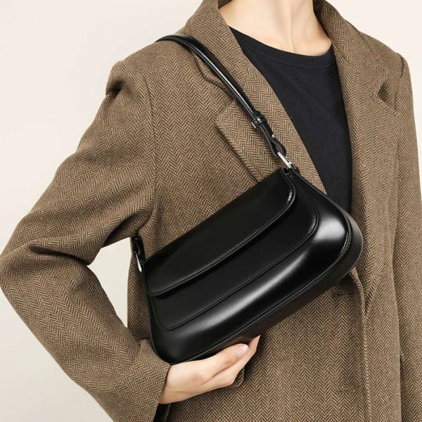 

Genuine Leather Underarm Shoulder For Women 2025Trend Designer Saddle Crossbody Bags Ladies Handbags And Purses, Beige