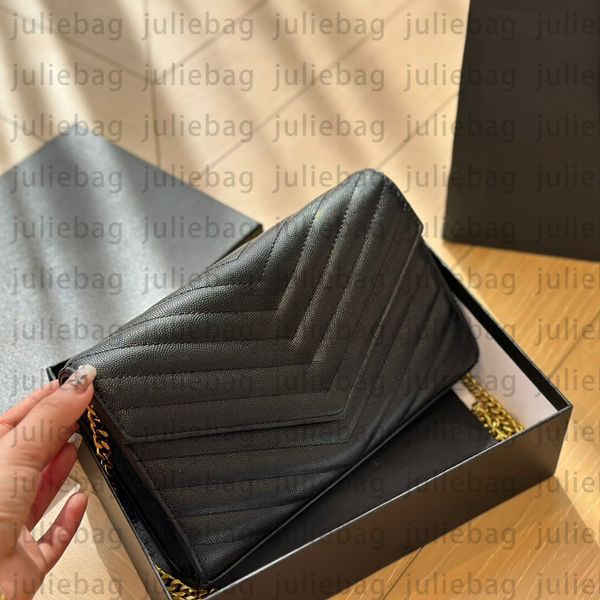 Women's fashion designer bag caviar single-shoulder bag chain handbag with multiple slots inside comes with gift box packaging