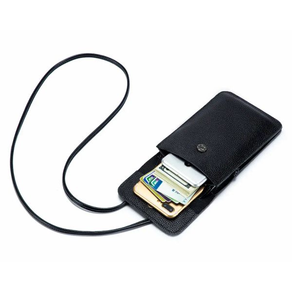 

Women's Small Leather Shoulder Crossbody Bags Bee Brand Designer Women Touch Screen Phone Purse Lady Messenger Bag 2025Handbags, Black