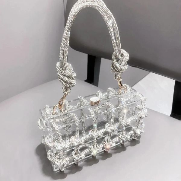 

Rhinestones handmade Evening bag silver Crystal handmade Bags for Women Purses and Handbags Luxury Designer banquet bag, Purple