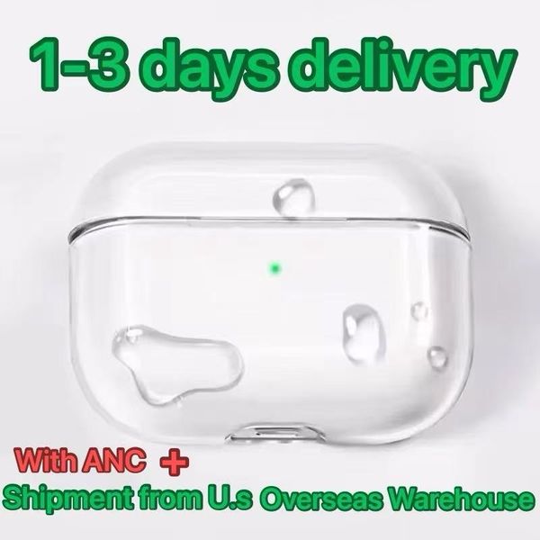 

USA Stock delivery Pro 2 2nd Generation air 4 3 pros max ai Headphone Accessories Solid Silicone Protective Earphone Cover pods max Wireless Charging Shockproof Case