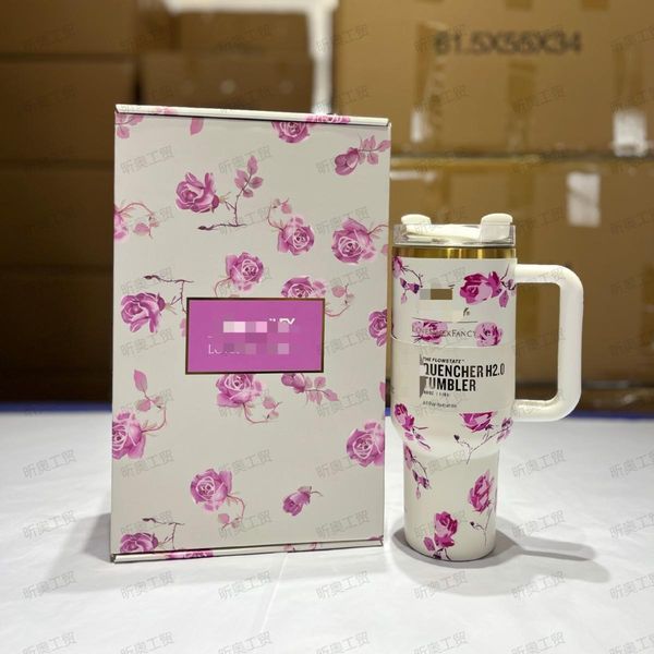 

Handle Straw Lid Stainless Steel 40oz Vacuum Insulated Car Mug Double Wall Thermal Iced Travel Cup Stainless Steel Coffee Termos, Purple no gift box