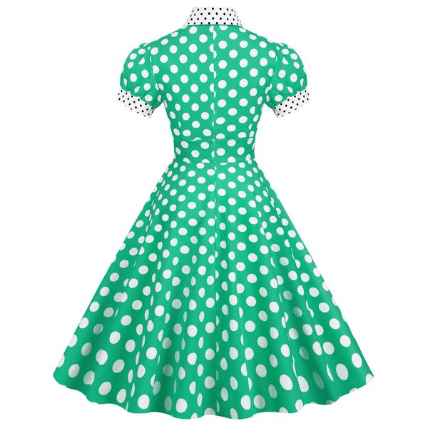 

036-A summer dress with a versatile bag with green dots, Lavender