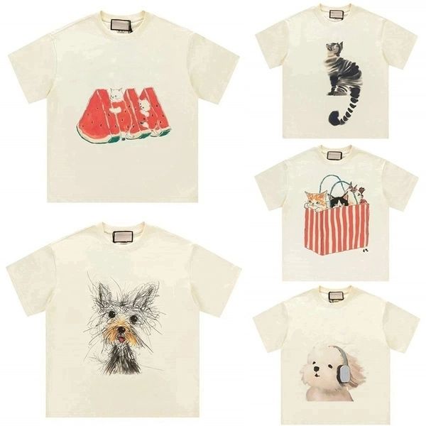 

Men's T-Shirts Designer Creative pattern letter printed short sleeved T-shirt for both men and women, Beige