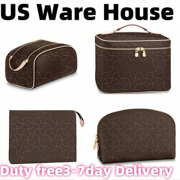 

Nice Vanity Makeup Designer Bag for Womens Luxury Handbag Leather Make Up Toiletry Clutch Bags Cross Body Shoulder Totes Cosmetic Wash Bags, 47515 old flower