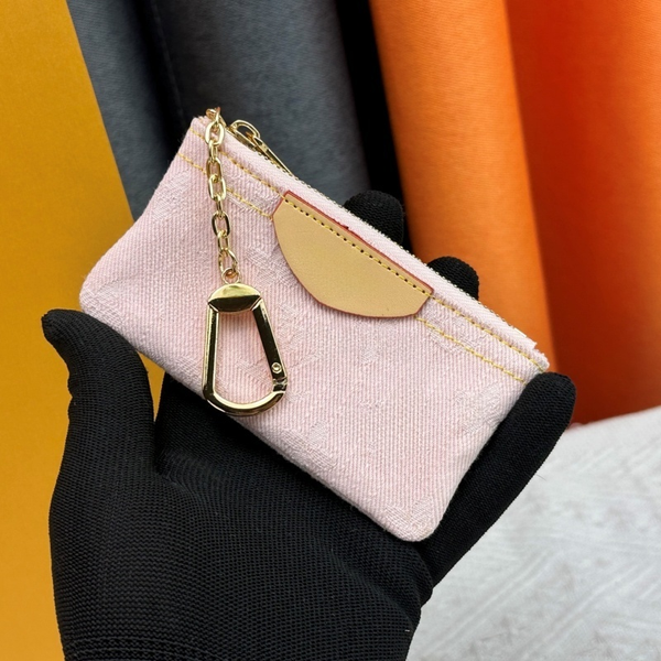 

Bag Womens Card Holder Women Cardholder Designer Coin Purse Small Bag High Quality Pink Denim Purse Interior Zipper Pocket Holders Wallet 436, Style_2