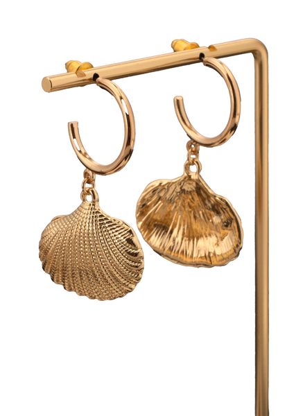 

INS Style Ocean Themed Gold Shell Ear Jewelry Perfect For Travel & Date Nights