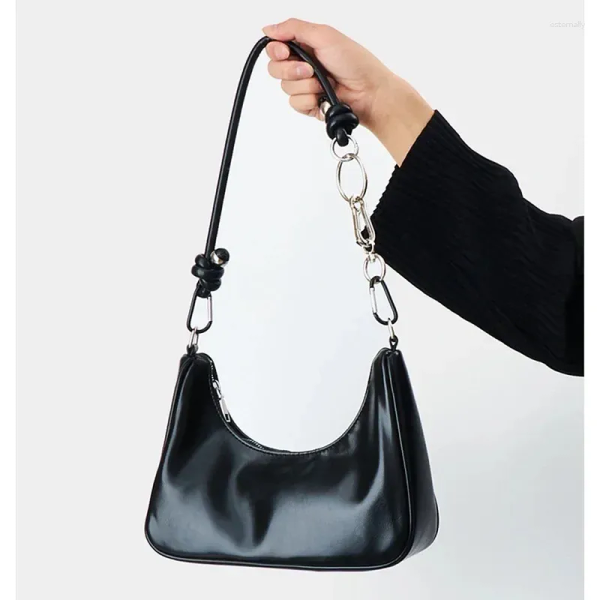 

Shoulder Bags Brand Designer PU Patent Leather Women's Bag Casual Chain Crossbody Hobos Handbag, Black