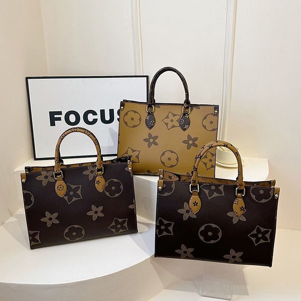 

2025 Vintage Floral Oversized Tote - Women's Designer Work & Casual Shopper Bag Free Shipping 483, Coffee