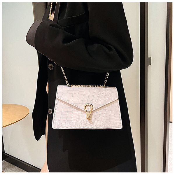 

Designer Bag Luxury Bag Hot Sale With Shoulder Bag Crocodile Grain Chain Decorated Small Square Korean New Shoulder Fashion Versatile Women S Crossbody, Black