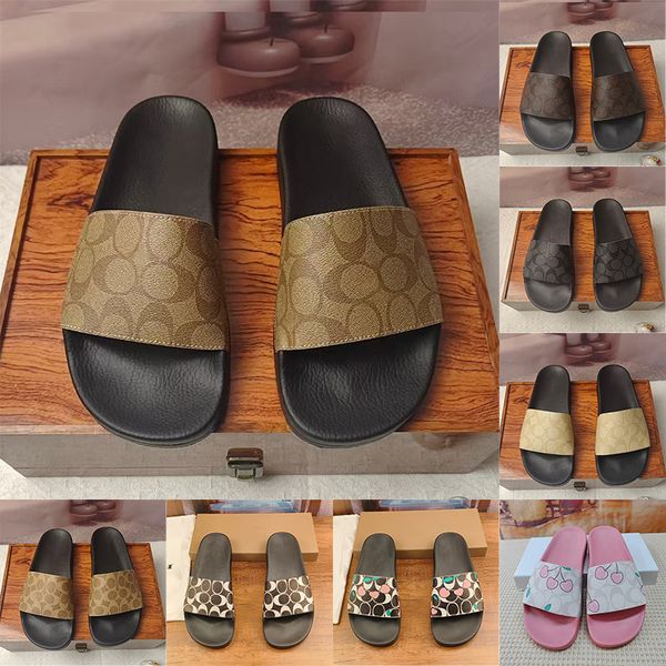 designer slippers men women stylish sandals flat slides summer beach slipper outdoor comfortable flip flops floral print shoes black