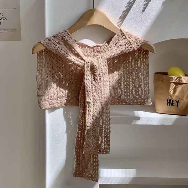 T718 shawl knitted high-end 2025 new decorative hollow thin style outer matching skirt shirt waistcoat shawl scarf