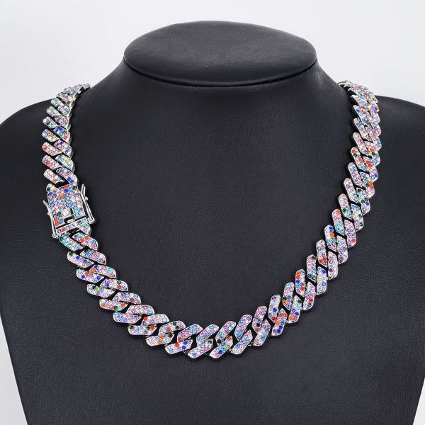 

Charming Male Jewelry Accessory: Polished Rhodium Plated Chunky Curb Band Featuring Vibrant Semi Precious Beads