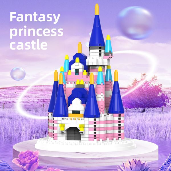 

Dream castle building block girl princess difficult educational toys children birthday holiday gift 658 particles, Multicolor