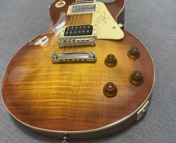 

Sunburst LP-Style Guitar - Brown-to-Gold Fade & AAA Maple Top | CITES Certified