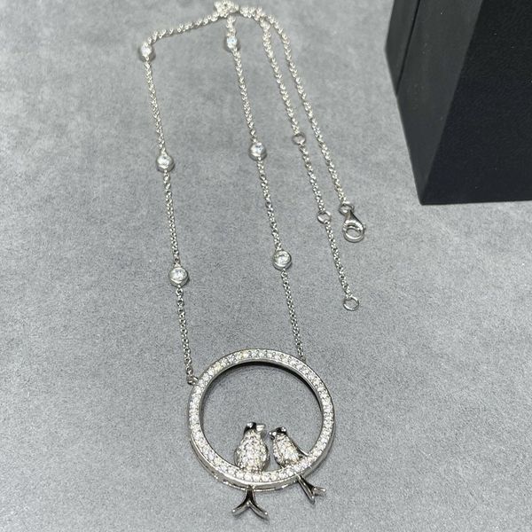 V gold plated Mi gold niche design sense Feiyan necklace personalized creativity circular hollow bird necklace